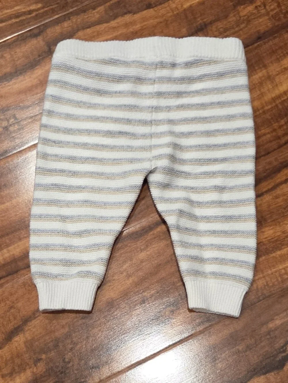 Janie and Jack EUC 3-6 Months Ivory/Tan/Gray Striped Sweater and Pants Set